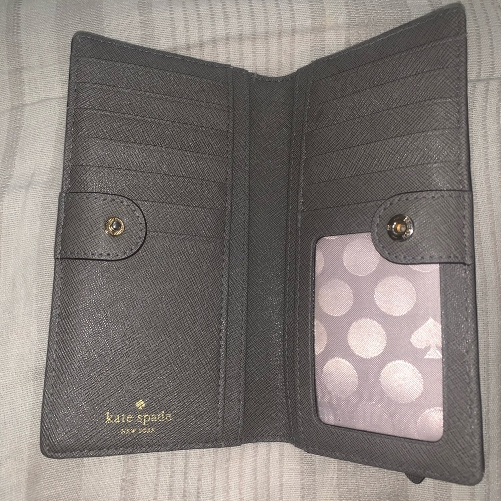 Gray Kate Spade Wallet w/ Gold Accents